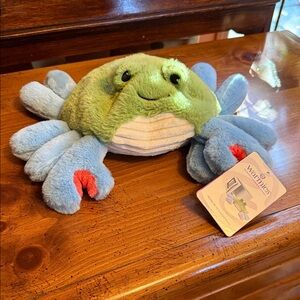 Plush Green and Blue Crab Toy